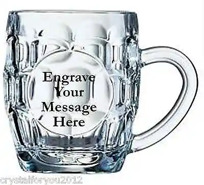 Personalised HALF Pint Dimple Glass Tankard Birthday Wedding Engraved + Gift Box • £12.99