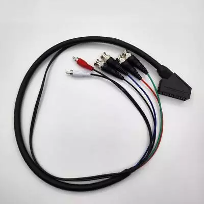 Female RGB Euro SCART To 4 BNC +Audio PVM Sega Genesis Geo Neo Cable SNES Z6L0 • £22