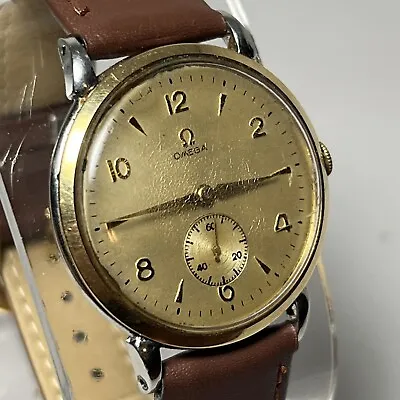 OMEGA Manual Wind 2398-1 H  Analog Two Tone 35mm Men's Watch 1930-1934 • $1250