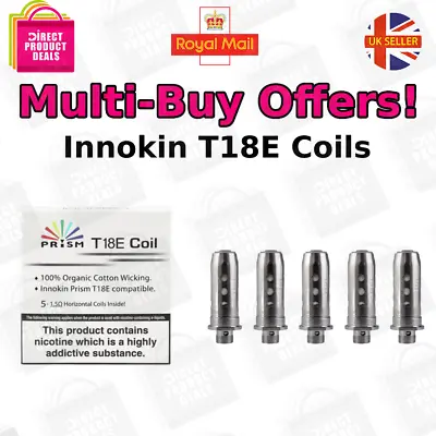 INNOKIN T18E COILS / T22E GENUINE Prism Endura Vape Coil Heads 1.5ohm (pk 5) UK • £7.19