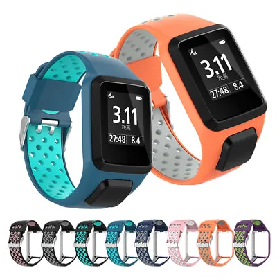 Watch Strap For TomTom Runner2 3 Spark3 Sport Band Silicone Two-tone Wristband • $5.27