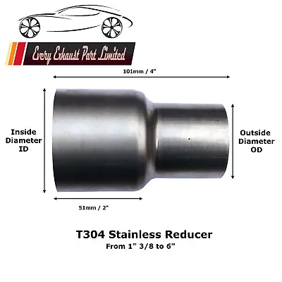 All Size Exhaust Reducer Sleeve Pipe Swaged Adapter Flared Connector Flange Tube • £10.45