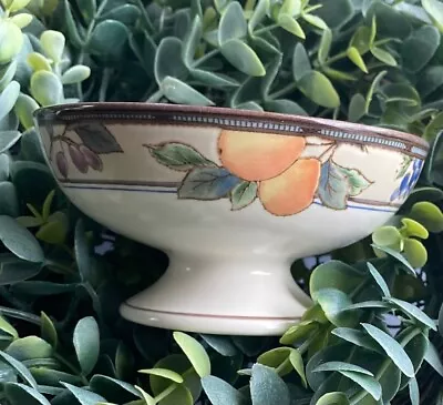 MIKASA INTAGLIO CAC29 GARDEN HARVEST Pattern Footed Bowl Discontinued. • $15.28