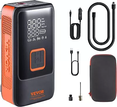 VEVOR Tire Inflator Portable Air Compressor Dual Cylinders 12000mAh Auto-Off • $49.73