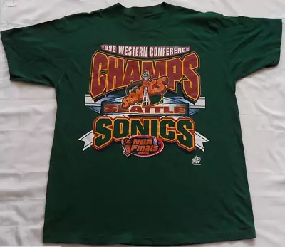 American Vintage Seattle Sonics Vintage 1996 Finals Green T-Shirt • $15.99