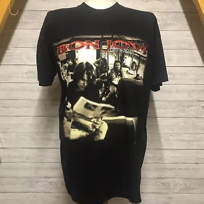 £49.99 • Buy BON JOVI Vintage 1995 Crossroad Anytime Anywhere Black Band Tour T-Shirt Mens XL