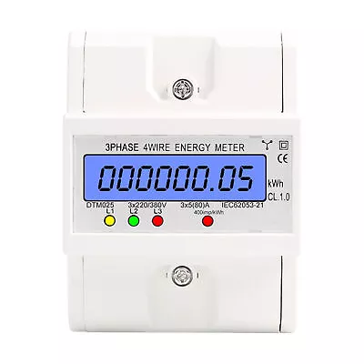 3 Phase 4 Wire Energy Meter 220/380V 20-80A Energy Consumption KWh Meter H5P2 • $34.14