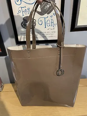 Edina Ronay Cappuccino Patent Leather Large Tote Bag Used Once  • £40