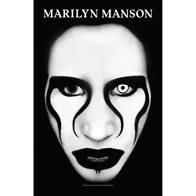 Marilyn Manson Defiant Face Poster Flag Fabric Textile Wall Banner Official • $34.99