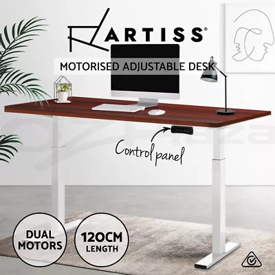 Artiss Standing Desk Motorised Sit Stand Desks Dual Motor 120CM Walnut • $329.95