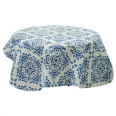 60 Round Heavy Duty Vinyl Tablecloth Flannel Back Wipeable Oil-Proof Table Cover • $7.99