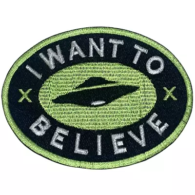 I Want To Believe Embroidery Patch Iron On Sew On Badge Applique Clothes Jeans • £2.99