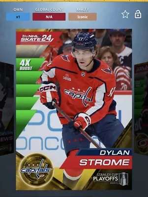 Topps Skate Playoff 24 Dylan Strome Base Gold Iconic DIGITAL • $1.50