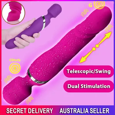 Thrusting Dildo AV Wand Massager G Spot Vibrator Clit Stimulator Women Sex Toy • $35.95