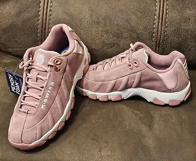 Woman K-Swiss ST329 CMF SDE Suede Sneaker 97934-634-M  Pink/White Size 8 New • $74.99