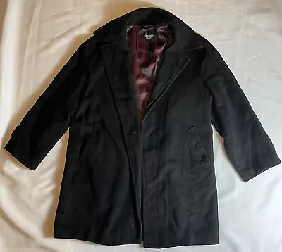 Riccardo Fazzi Wool Cashmere Blend  Black Overcoat Men’s Size XL • $45