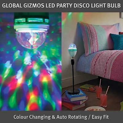 £6.99 • Buy 1.5W LED Disco Party Light Bulb / Colour Changing & Auto Rotating / Easy Fit