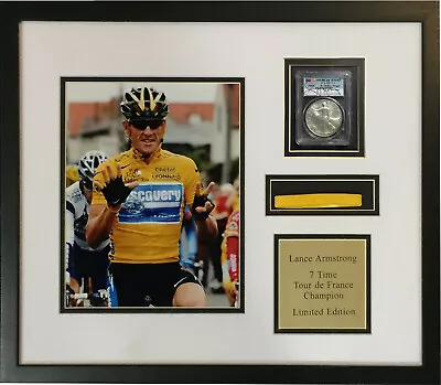 £242.30 • Buy Lance Armstrong Signed 2003 MS69 AMERICAN Silver Eagle Coin Framed Photo  COA