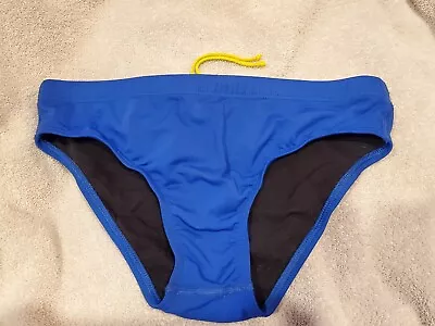 FINIS Speedo Made In Australia UK 5CM Sides Mens Swim Brief Sz32 NEW Blue • $24.99