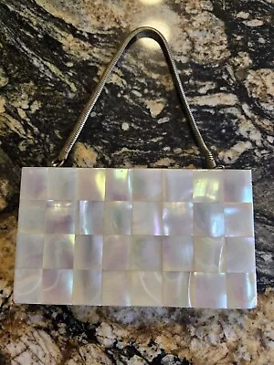 Vintage 1950's Mother Of Pearl Makeup Case Purse Clutch Bag • $45