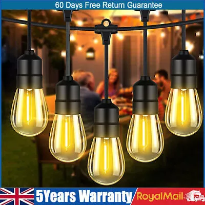Festoon Outdoor String Lights Mains Powered E27 S14 LED Bulbs Garden Light • £13.99