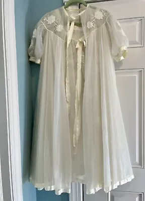 Vintage Gotham Gold Off-White Wedding Negligee Peignoir 2-piece Set. Rare HTF • $49.99