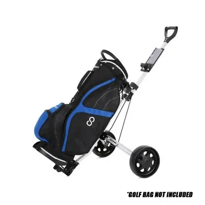 Aluminium Golf Bag Trolley Push Cart Folding Scorecard With Phone Holder • $97