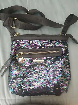 $23.30 • Buy Juicy Couture Sequin Crossbody Bag Purse Black/Purple