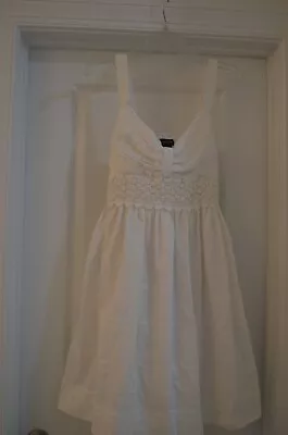 Spense Size 10 White Cotton Lined Sundress Knee Length • $14.99