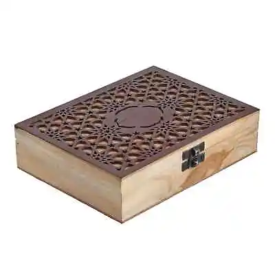 £38.56 • Buy Natural Flower Abstract Pine Wooden Anti Tarnish Scratch Resistant Jewelry Box
