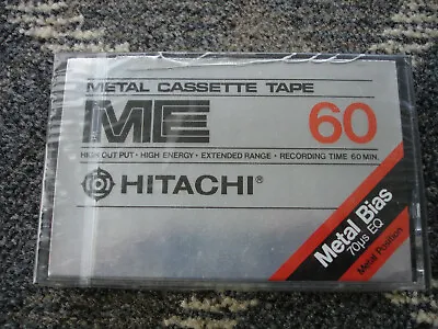 Very Rare Hitachi Blank Audio ME C60 Metal Bias Cassette - New Sealed . • £39.95