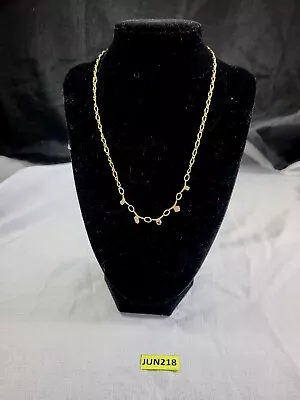 H&M Gold Pink Rhinestone Costume Jewellery Necklace JUN218 • £4.49