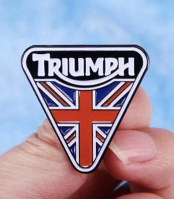 £4.75 • Buy TRIUMPH Brand New Triangle Enamel Lapel Pin Badge Motorcycle Biker Union Jack
