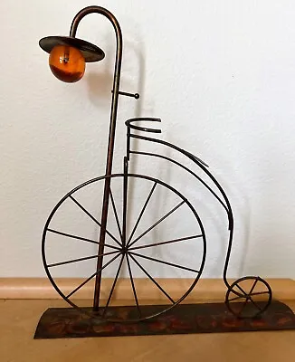 $19 • Buy Enesco Imports Hong Kong  Copper Bicycle And Street Lamp Sculpture MCM