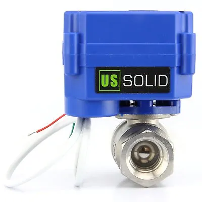 U.S. Solid 1/4  NPT Motorized Ball Valve N/C 9V 12V 24V AC/DC 2-Wire SS304 • $36.90