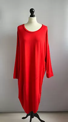 OSKA Lovely Very Stretchy Jersey Gentle Bubble Hem Dress In Red Size 3 48  Chest • £0.99