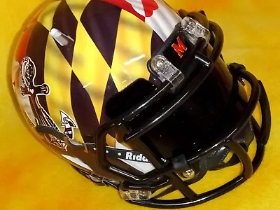 Maryland Terps Custom Mini Size Riddell Speed Total Graphics Helmet Black Visor • $85