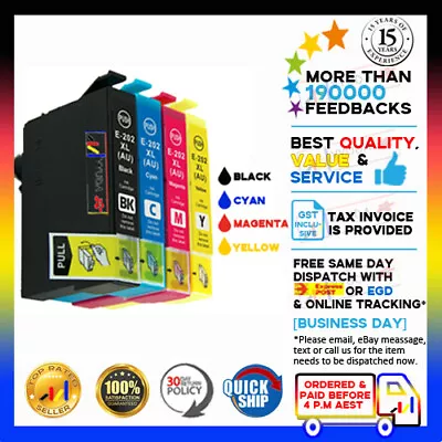 $33.50 • Buy 4x NoN-OEM Ink 202XL 202 XL T202XL E-202XL For Epson XP5100 WF2860 Printer