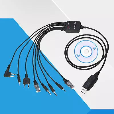 8 In 1 USB Programming Cable+Software CD For Motorola Kenwood HYT RadiooLYJ • $11.99