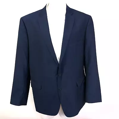 Calvin Klein Macy's 48 R Men's Wool Blend Two Button Blazer Coat Jacket Navy • $49.96