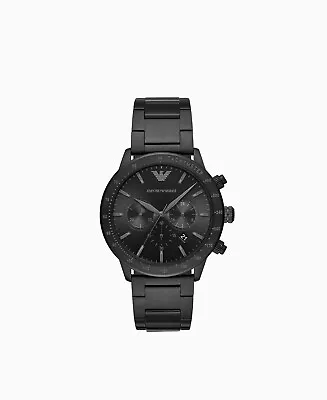 Armani Mens Chrono Watch Ar11349 Black Dial - Certificate - Rrp 329.00 • £59.99