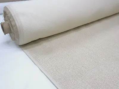 LAURA ASHLEY HARLEY NATURAL Linen Wool Blend Weave Upholstery Fabric • £10.95