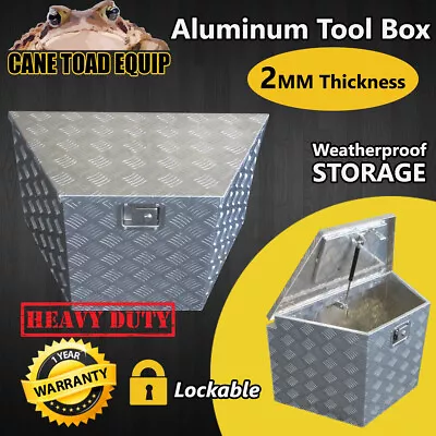 Aluminium Tool Box Trailer UTE Truck Tool Storage W Lock Heavy Duty Vehicle Draw • $199