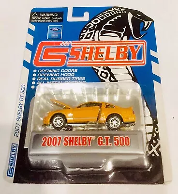 🏁 SHELBY COLLECTIBLES CARS Deep Yellow - Silver Stripes 2007 Shelby G.T. 500 🏁 • $15.99