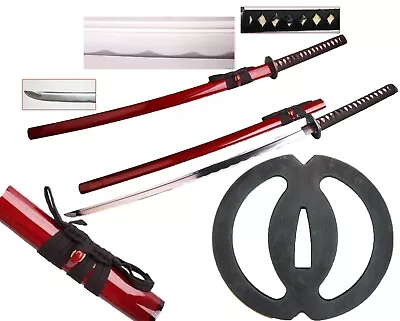 New 41  Musashi Burgundy Red Battle Ready Japanese Fighting Samurai Katana Sword • $69.99