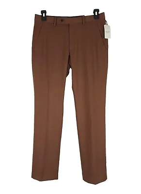 Alfani Men's Slim-Fit Stretch Solid Suit Pants Vicuna Brown 32x32 NWT $135 • $19