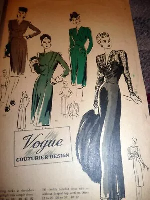 RARE VTG 1940s VOGUE PATTERNS CATALOG 1943 • $16.99