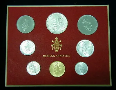 1970 Italy Vatican Complete Set Coins UNC With Silver In Official Box • $19.99