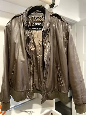 U2 Wear Me Out Mens Brown Leather Large (46) Vintage Jacket • $50