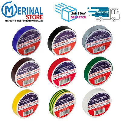 PREMIUM Electrical PVC Insulation Tape Flame Retardant 19mm X 33m Extra Long • £2.05